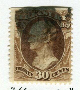 Usa; 1870s Classic Treasury Official Issue Fine 30c.  Value