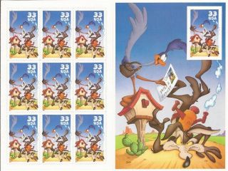 Usa 2000 Road Runner & Wile E.  Coyote - 10 Stamp Sheet 3391