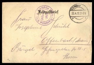Mayfairstamps 1917 Germany Feldpost April 27 Stampless Cover Wwb41151