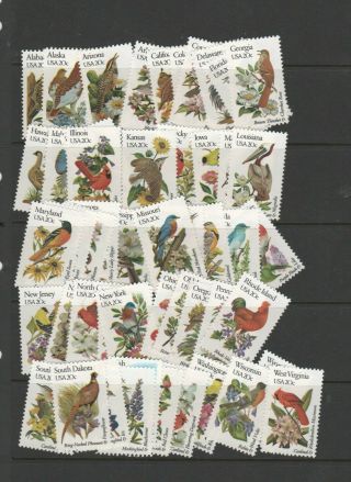 Usa Mnh Stamps Scott 1953 - 2002 State Birds & Flowers 150 0519