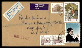 Mayfairstamps 1989 Ireland Registered Airmail To York Cover Wwb41227
