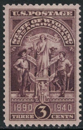 Scott 897 - Wyoming Statehood,  State Seal - Mnh 3c 1940 - Stamp