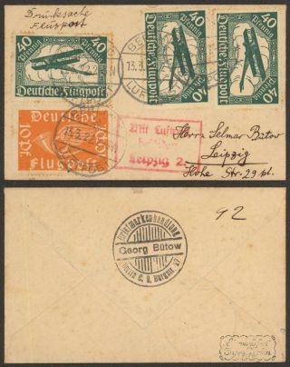 Germany 1922 - Air Mail Cover Berlin To Leipzig 34829/4