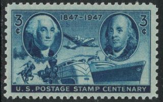 Scott 947 - Mnh - Us Postage Stamp Centenary,  Washington & Franklin - 1947 3c