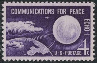 Scott 1173 - Communications For Peace,  Echo Satellite - Mnh 4c 1960 - Us Stamp