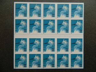 Us Stamp 2004 Snowy Egret - Booklet Pane Of 20 Stamps - Scott 3830a