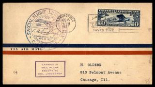 Mayfairstamps Springfield Illinois To St Louis Missouri 1927 First Flight Cover