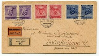 Germany Occupied Bohemia & Moravia 1943 Registered Express Cover -