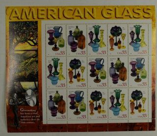 Us Scott 3325 - 3328 Pane Of 15 American Glass 33 Cents Face Mnh