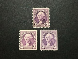Gandg Us Stamps 720 - 22 Washington 3c Set Nh Og
