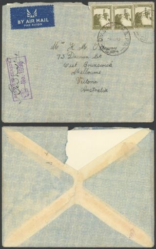 Palestine Wwii 1940 - Air Mail Cover To Australia - Censor 34925/9