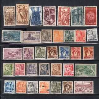Germany Saargebiet Saar Stamps Canceled & Hinged Lot 55988
