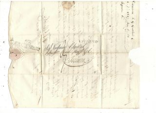 1817 Stampless Folded Letter,  Livorno,  Italy,  Black Sl