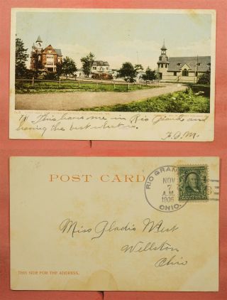 1906 Rio Grande Oh Ohio Doane Cancel On Old Orchard Maine Me Postcard