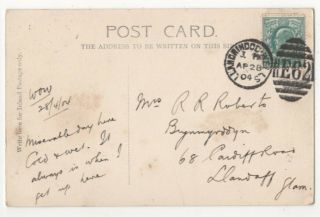 Llandrindod Wells 28 Apr 1904 Duplex E62 Postmark 147c