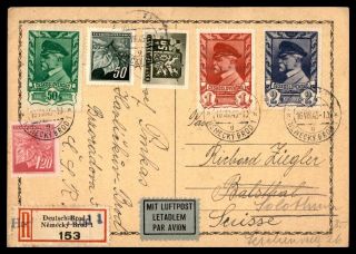 Mayfairstamps Czechoslovakia 1945 To Switzerland Postal Card Wwb29867