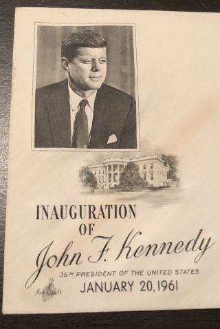 RARE 1961 John F Kennedy Inauguration Day 4c CREDO STAMP 35th President envelope 4