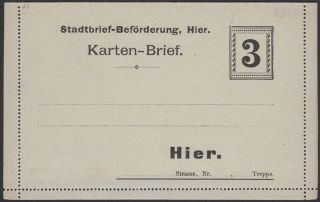 Germany,  1897.  Bamburg Private Post Letter Card,