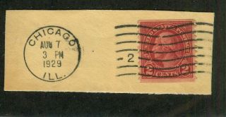 U.  S.  - 599a - With Chicago,  Il - Aug 7,  1929 Cancel -
