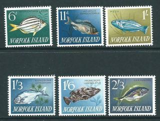 Norfolk Island Sg43/8 1962 - 3 Fishes Mnh