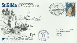 First Day Cover Very Rare St Kilda 50th Ann Of The Island Evacuation
