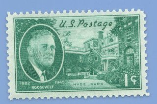 U S Stamp 1945 Fdr Hyde Park 1 Cent Stamp Mnh Ww2 Era Stamp