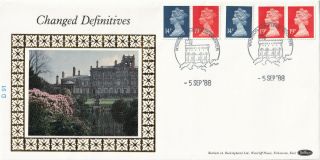 (33138) Gb Benham Fdc D89 19p 14p Definitives Windsor 1988