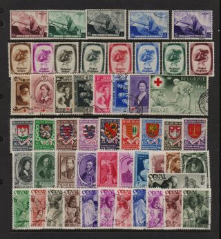 Belgium - 6 Early Semi - Postal Sets,  Cat.  $ 58.  65