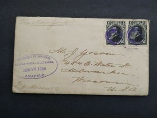 Honduras: Amapala 1889 Cover to Milwaukee,  Wisconsin,  USA,  Long Letter 2