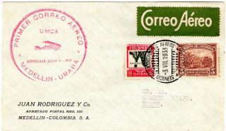 Colombia - Umca,  Scadta Ff Cover - Medellin To Turbo - 1933 Rrr