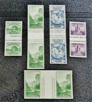 Nystamps Us Block Stamp 766 - 770 Mhngai Pairs With Horizontal Gutter Between $35