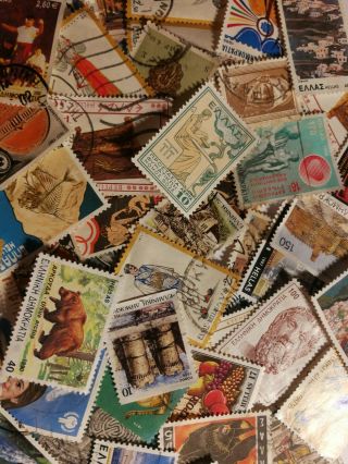 50 Greek Stamps All Different Greece