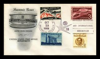 Dr Jim Stamps Us Pavilion Brussels Exhibition Scott 1104 On Cover Combo Event