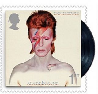 David Bowie Stamp Featuring Aladdin Sane,  1973 Royal Mail Official Commemorative