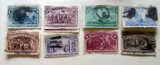 Usa 1892 Columbus Stamps Set To 10 Cents,  8 Stamps In
