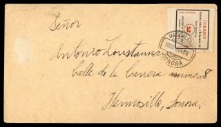 Mexico Magdalena Sonora August 29 1913 Cover Imperf Single To Hermosillo Arrival