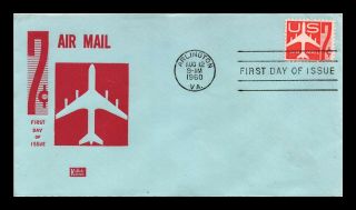 Dr Jim Stamps Us 7c Air Mail First Day Cover Kolor Kover Cachet