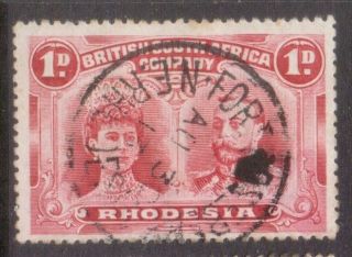 Northern Rhodesia Bsac Postmark " Fort Rosebery " 1913 On 1d Double Head