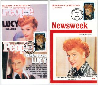 Lucille Ball I Love Lucy Set Of 2 Legends Of Hollywood Fdcs Bgc Color