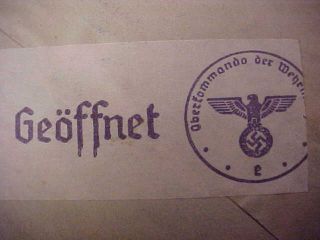 WW2 German Stamped Envelop with Censor Ink Stamps on the Back 3