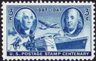 Us - 1947 - 3 Cents Deep Blue Postage Stamp Centenary Issue 947 - Nh