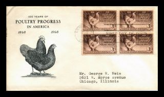 Dr Jim Stamps Us Poultry Progress In America Grimsland Fdc Cover Scott 968 Block