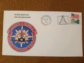 Us Stamps Space Shuttle Discovery 1989 Sts - 29 Nasa Commemorative Event Cover