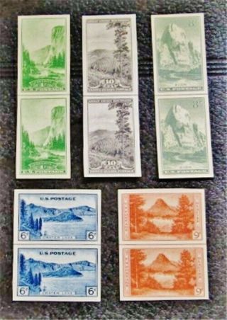 Nystamps Us Stamp 756 // 765 H $21 Pair With Horizontal Line Between