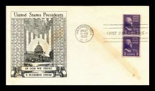Dr Jim Stamps Us Thomas Jefferson Coil Fdc Cover Scott 842 Presidential Series