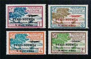 Nystamps French Caledonia Stamp 182 - 185 Og H $30