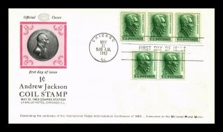 Us Cover Andrew Jackson 1c Coil Stamp Fdc Compex Chicago Event Addressed