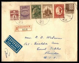 Mayfairstamps Denmark 1945 Registered To Us Airmail Cover Wwb33779