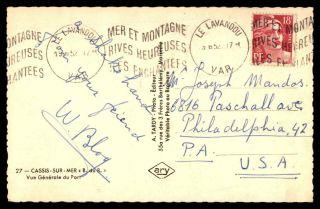 Mayfairstamps France 1952 Le Lavandou To Us Pennsylvania Phialdelphia Postcard W