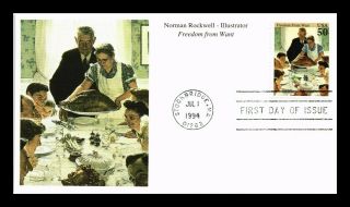 Dr Jim Stamps Us Freedom From Want Norman Rockwell Illustrator First Day Cover